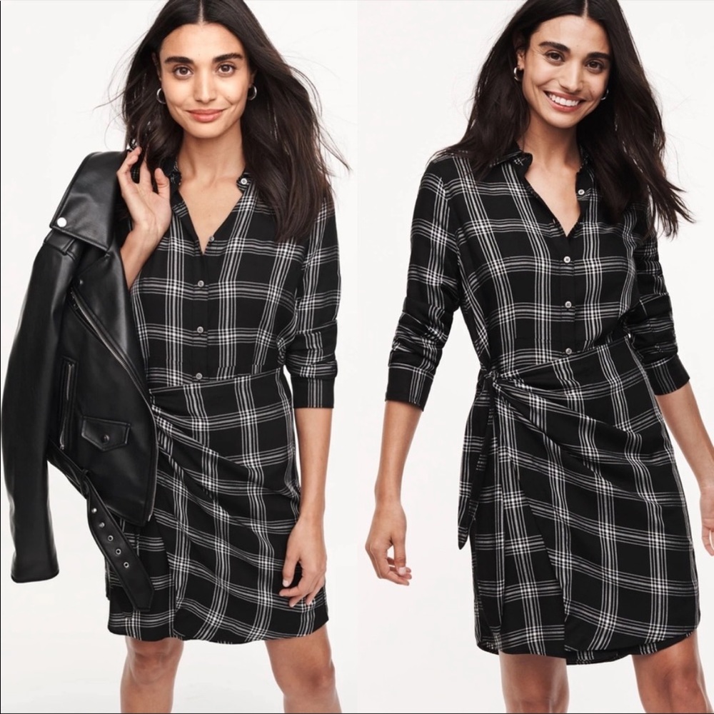 Untuckit plaid wrap dress